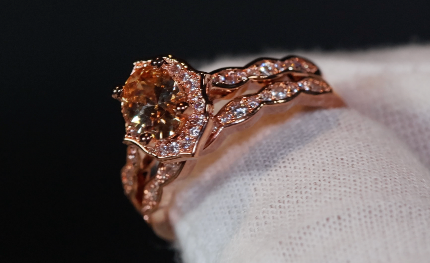 Rose Gold Engagement Ring | Rose Gold Wedding Ring Set