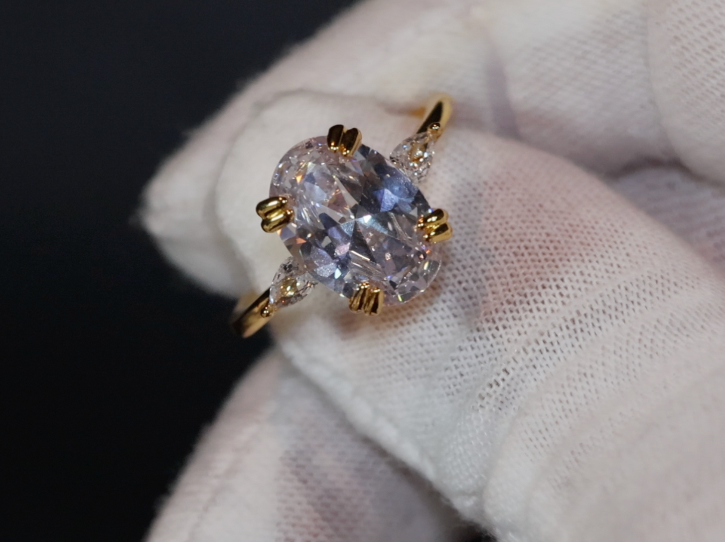 Womens Gold Oval Diamond Ring | Diamond Gold Ring | Womens Gold Engagement Ring