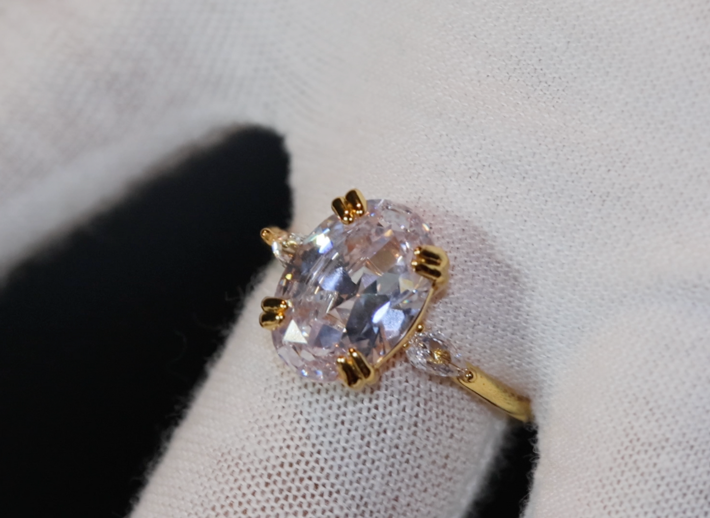 Womens Gold Oval Diamond Ring | Diamond Gold Ring | Womens Gold Engagement Ring