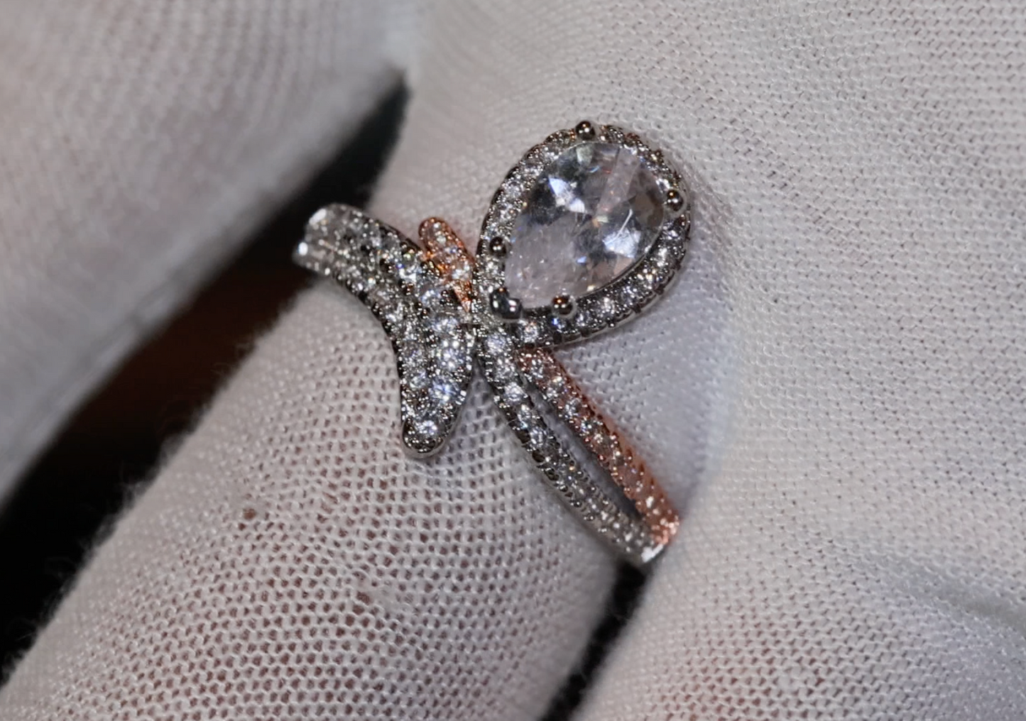 Teardrop Ring | Diamond Snake Ring | Engagement Ring | Snake Ring | Teardrop Engagement Rings | Pear Shaped Engagement Ring | Pear Ring