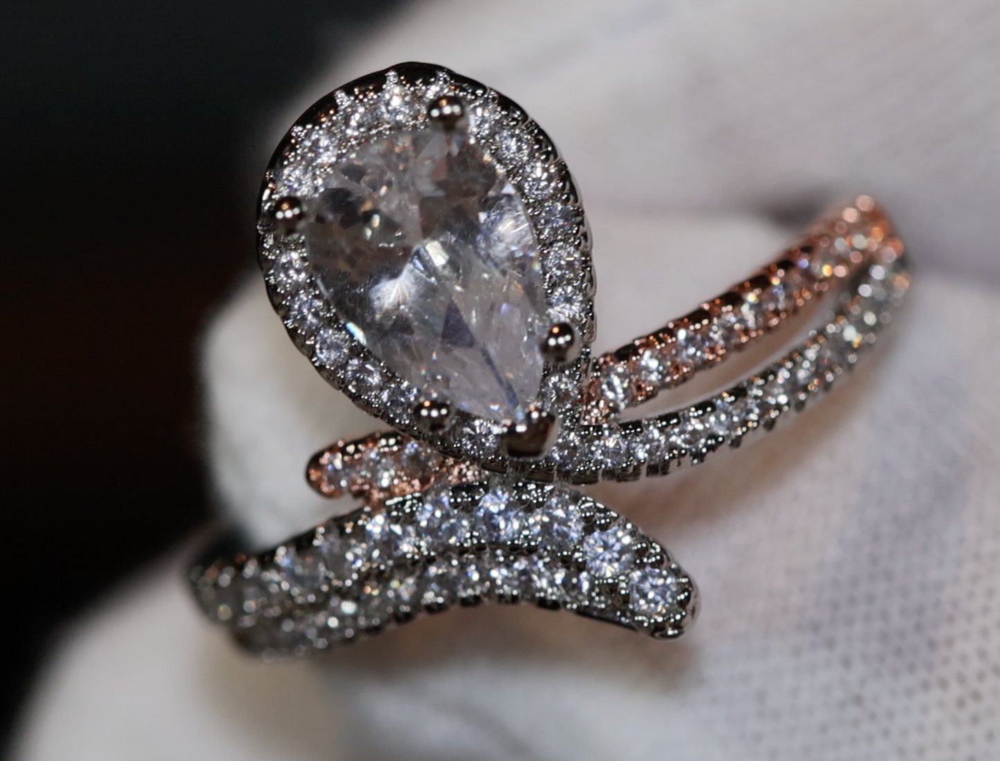 Teardrop Ring | Diamond Snake Ring | Engagement Ring | Snake Ring | Teardrop Engagement Rings | Pear Shaped Engagement Ring | Pear Ring