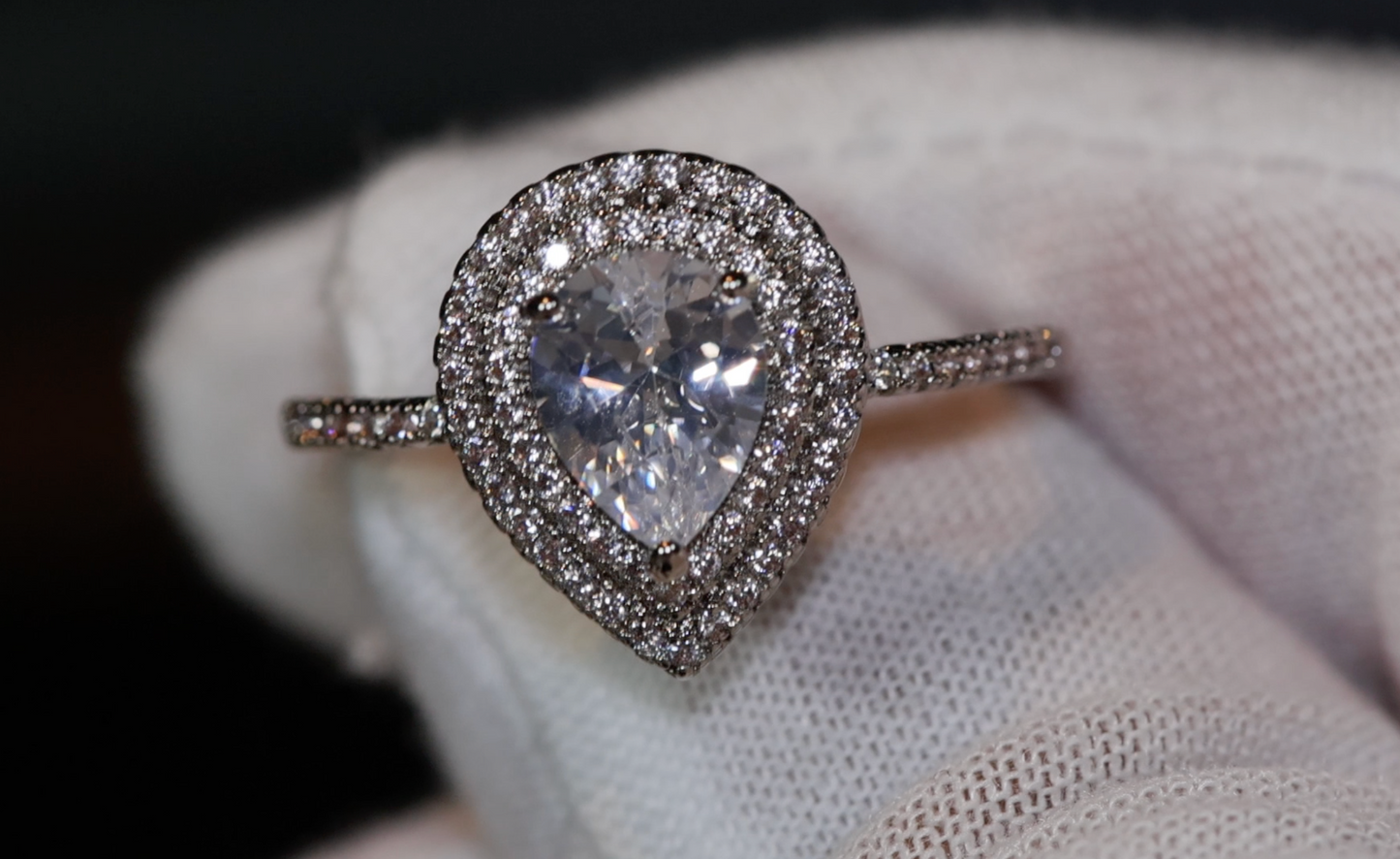 Engagement Ring | Pear Cut Diamond Ring | Teardrop Ring | Womens Wedding Ring