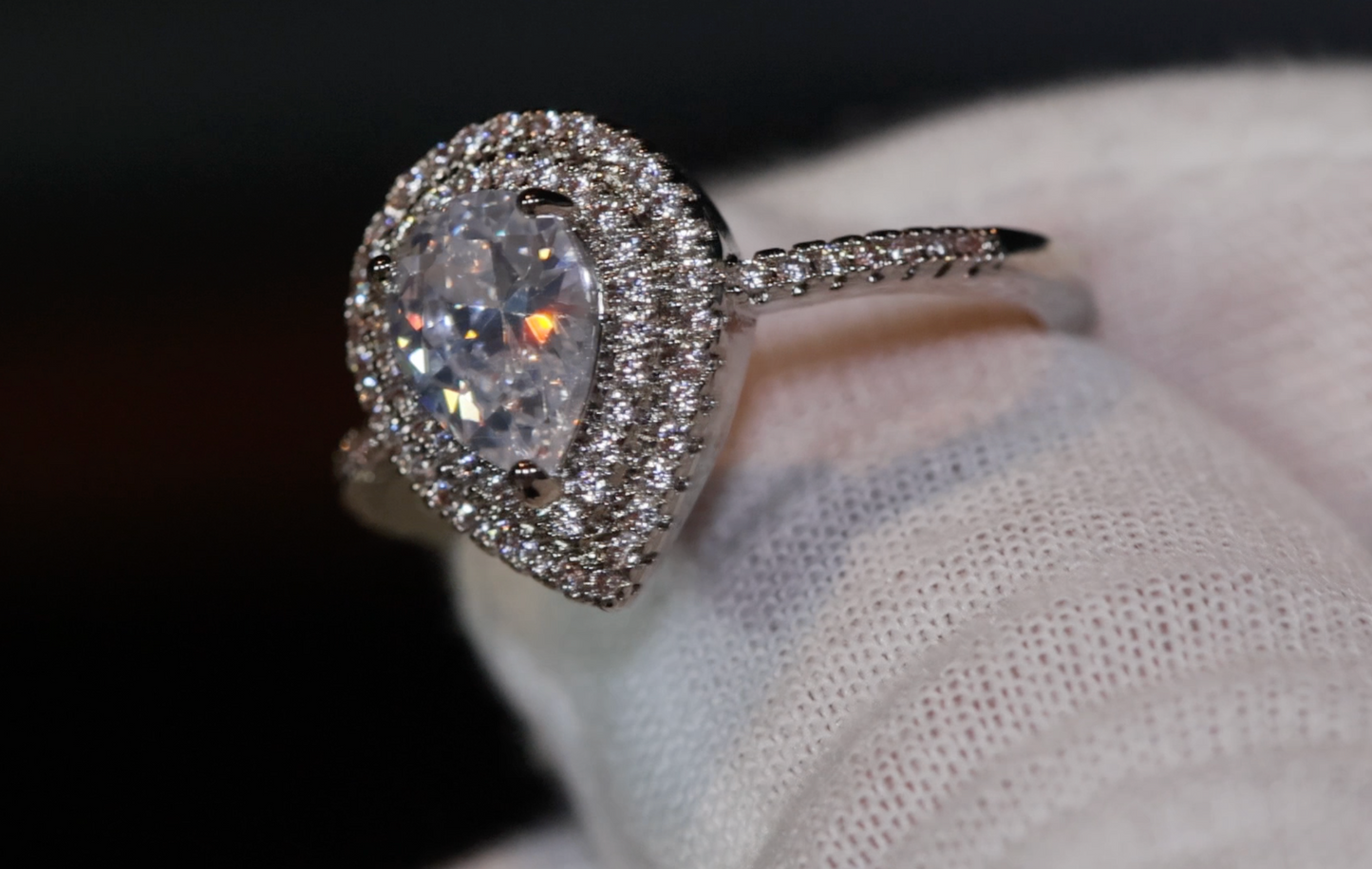 Engagement Ring | Pear Cut Diamond Ring | Teardrop Ring | Womens Wedding Ring