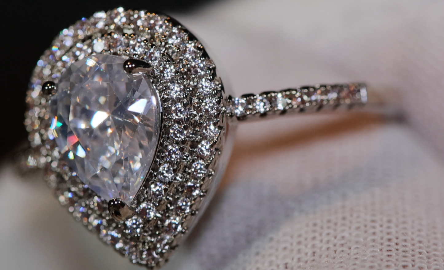 Engagement Ring | Pear Cut Diamond Ring | Teardrop Ring | Womens Wedding Ring