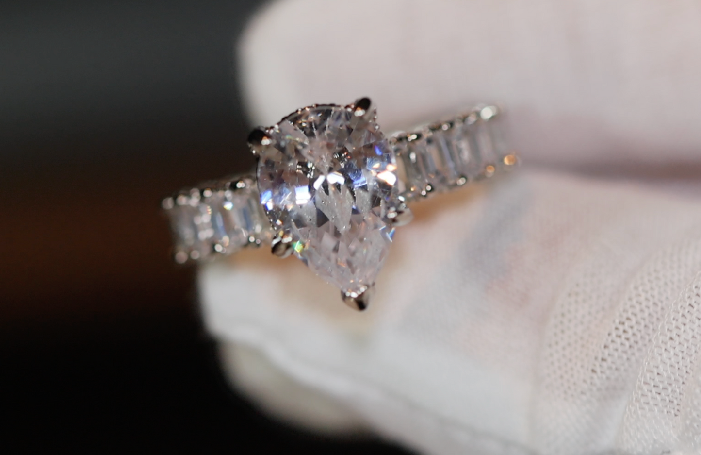 Engagement Ring | Teardrop Ring | Womens Diamond Wedding Ring Set | Womens Wedding Ring