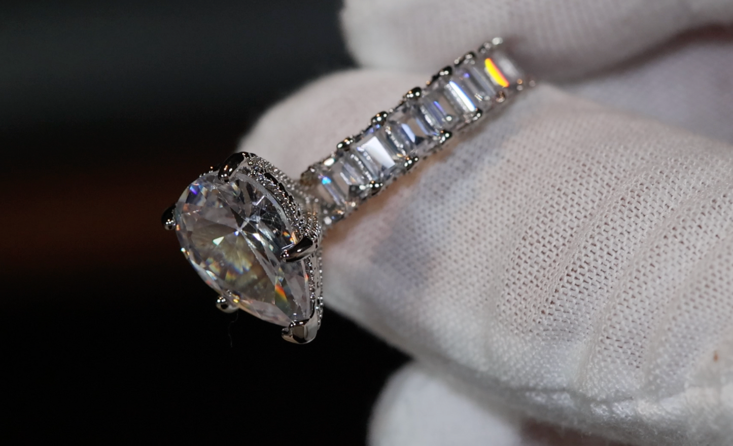 Engagement Ring | Teardrop Ring | Womens Diamond Wedding Ring Set | Womens Wedding Ring