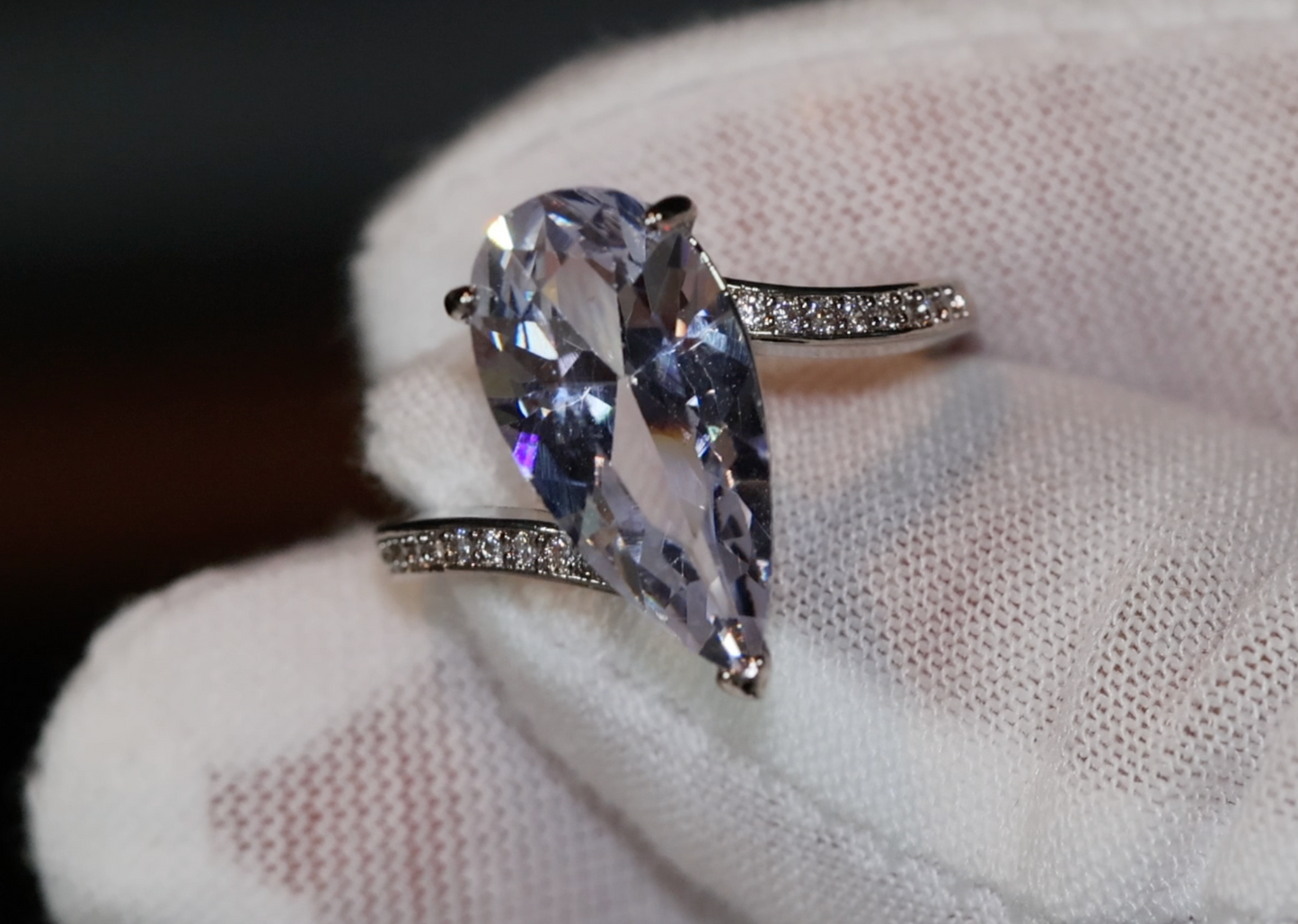 Engagement Ring | Pear Cut Diamond Ring | Teardrop Ring | Womens Diamond Wedding Ring | Womens Wedding Ring