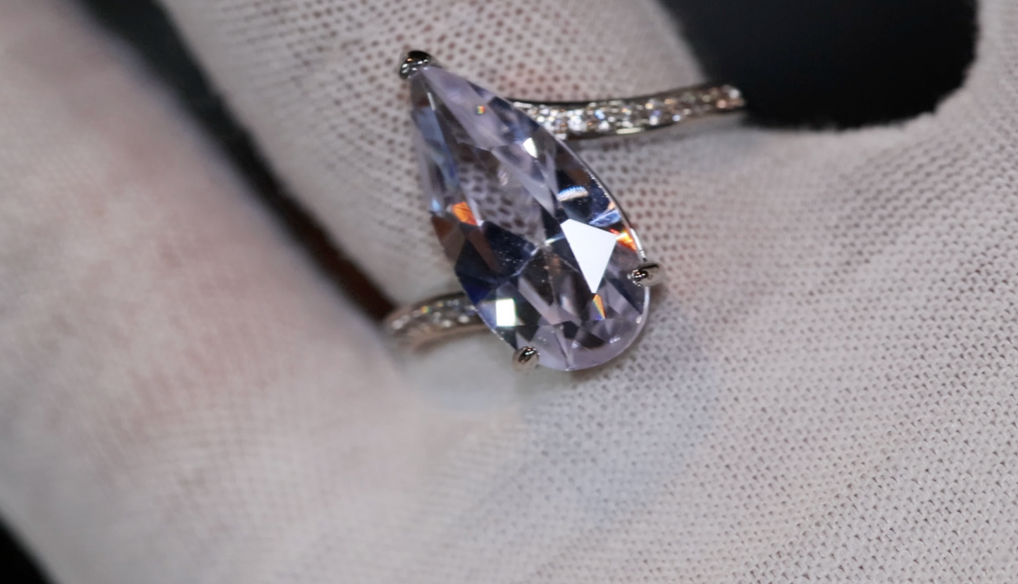 Engagement Ring | Pear Cut Diamond Ring | Teardrop Ring | Womens Diamond Wedding Ring | Womens Wedding Ring