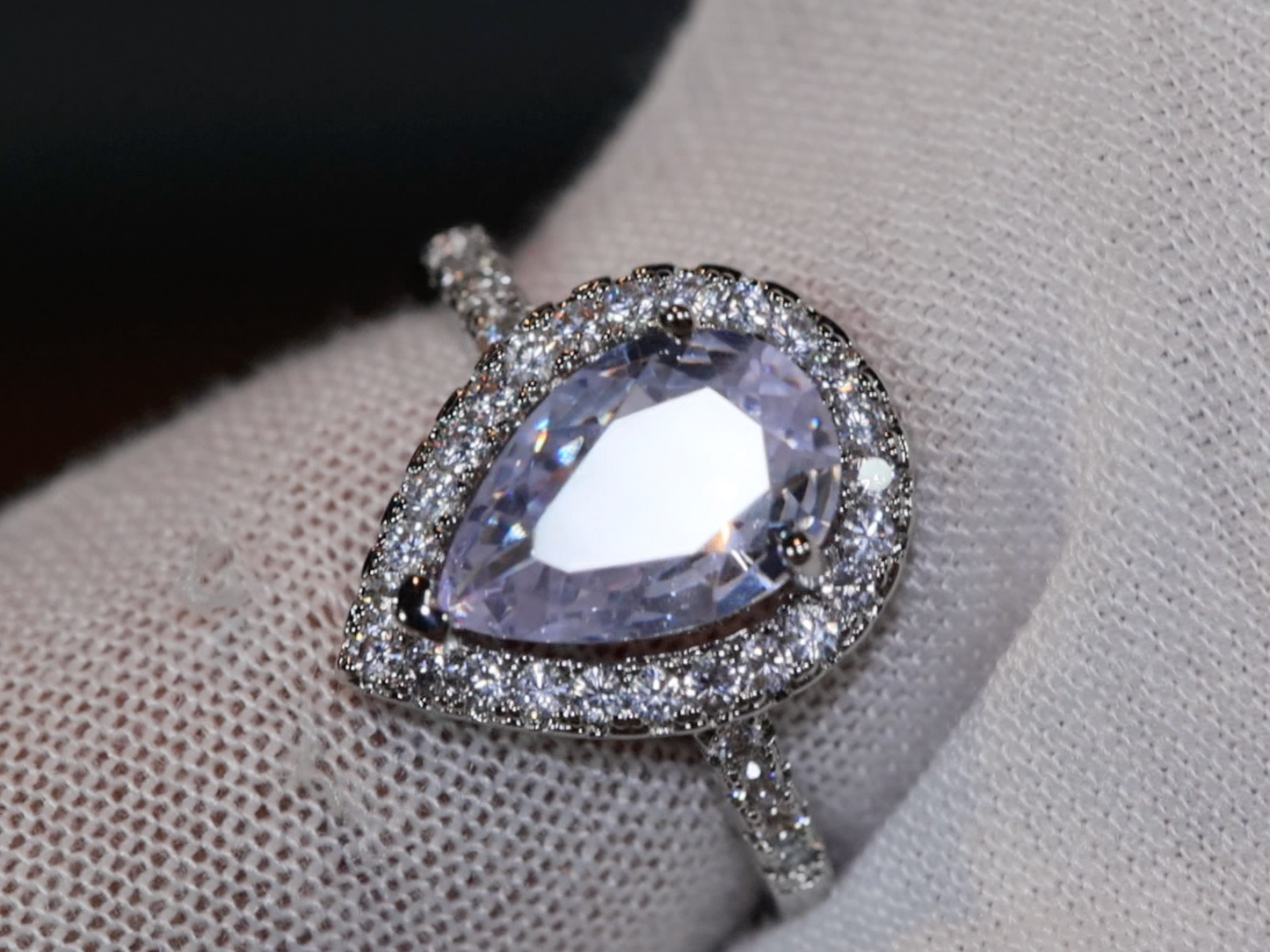 Womens Pear Cut Diamond Ring | Teardrop Engagement Rings | Pear Shaped Engagement Ring