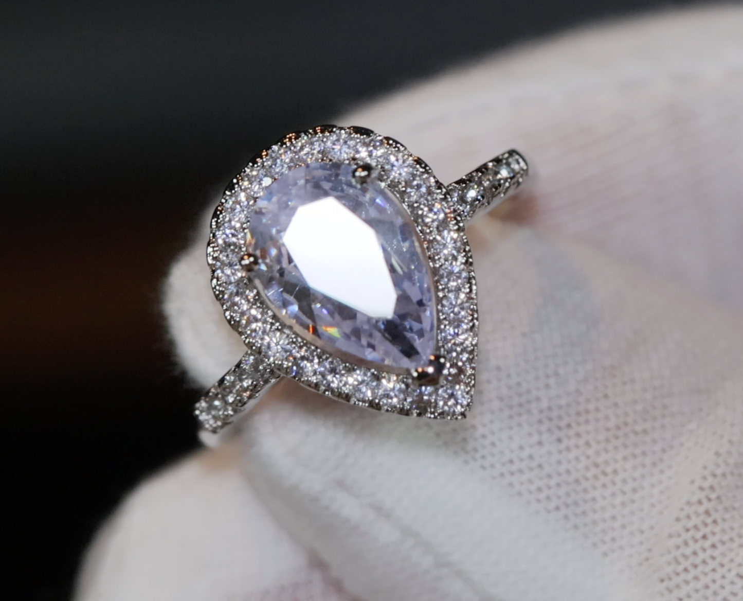 Womens Pear Cut Diamond Ring | Teardrop Engagement Rings | Pear Shaped Engagement Ring