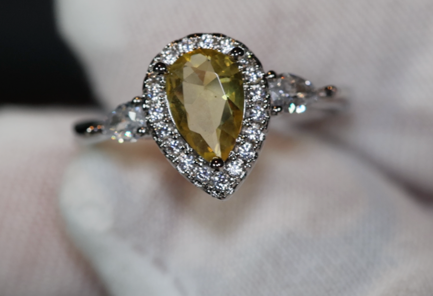 Teardrop Ring | Yellow Diamond Ring | Yellow Diamond Engagement Ring