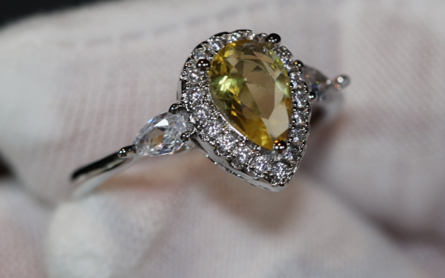 Teardrop Ring | Yellow Diamond Ring | Yellow Diamond Engagement Ring