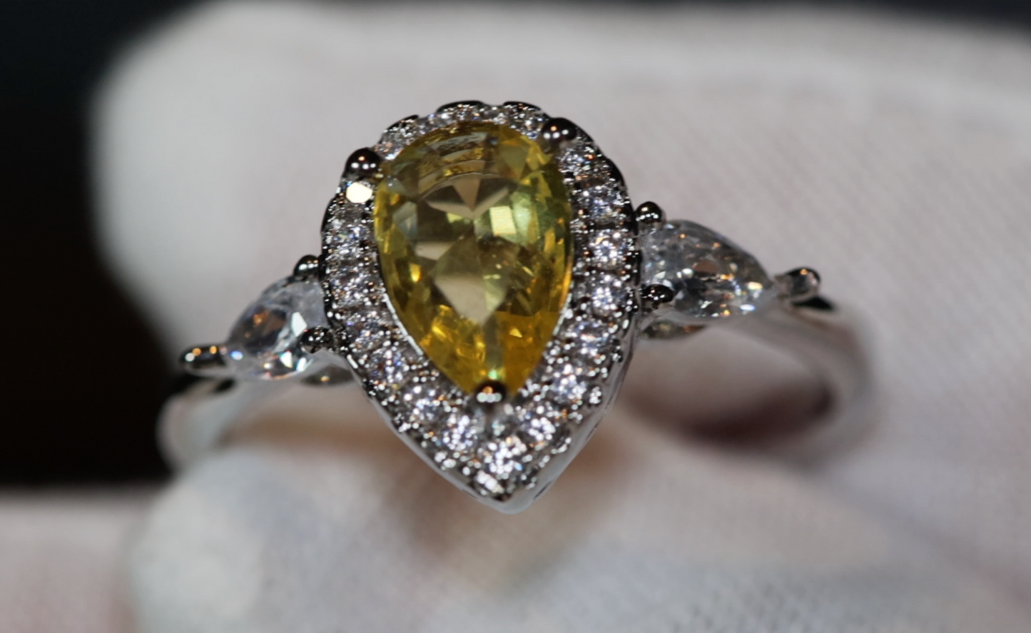 Teardrop Ring | Yellow Diamond Ring | Yellow Diamond Engagement Ring