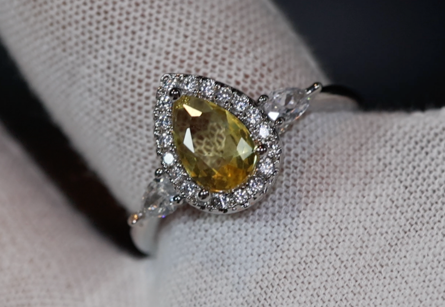 Teardrop Ring | Yellow Diamond Ring | Yellow Diamond Engagement Ring