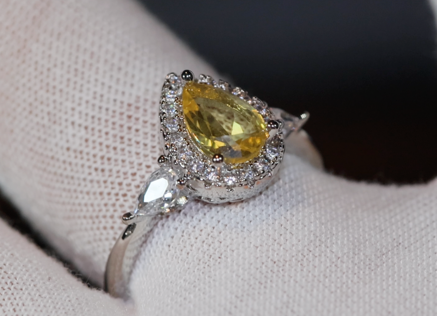 Teardrop Ring | Yellow Diamond Ring | Yellow Diamond Engagement Ring