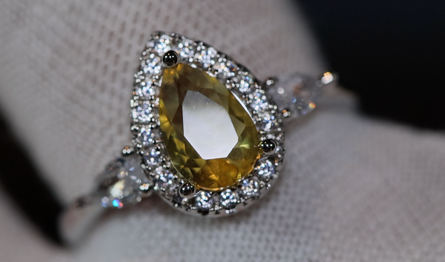Teardrop Ring | Yellow Diamond Ring | Yellow Diamond Engagement Ring