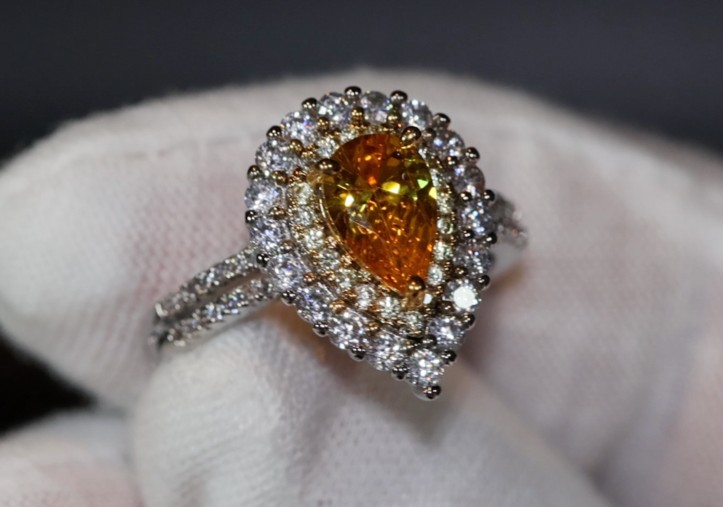 Teardrop Ring | Yellow Diamond Ring | Yellow Diamond Engagement Ring