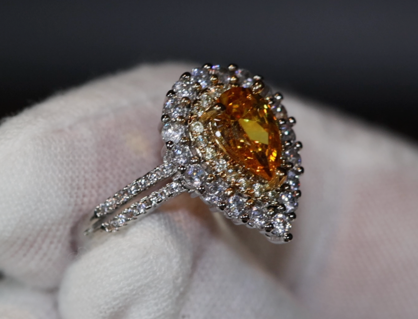 Teardrop Ring | Yellow Diamond Ring | Yellow Diamond Engagement Ring