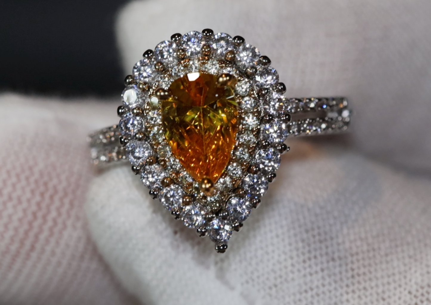 Teardrop Ring | Yellow Diamond Ring | Yellow Diamond Engagement Ring