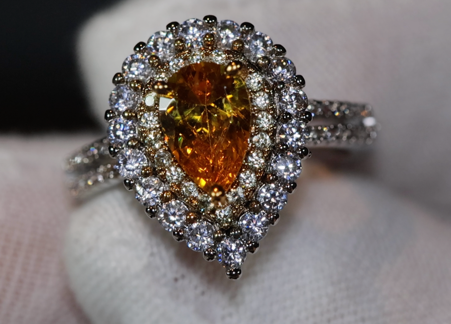 Teardrop Ring | Yellow Diamond Ring | Yellow Diamond Engagement Ring