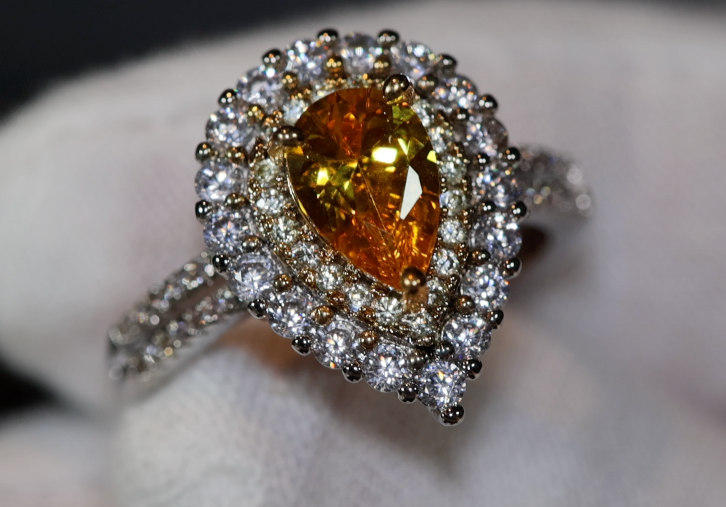 Teardrop Ring | Yellow Diamond Ring | Yellow Diamond Engagement Ring