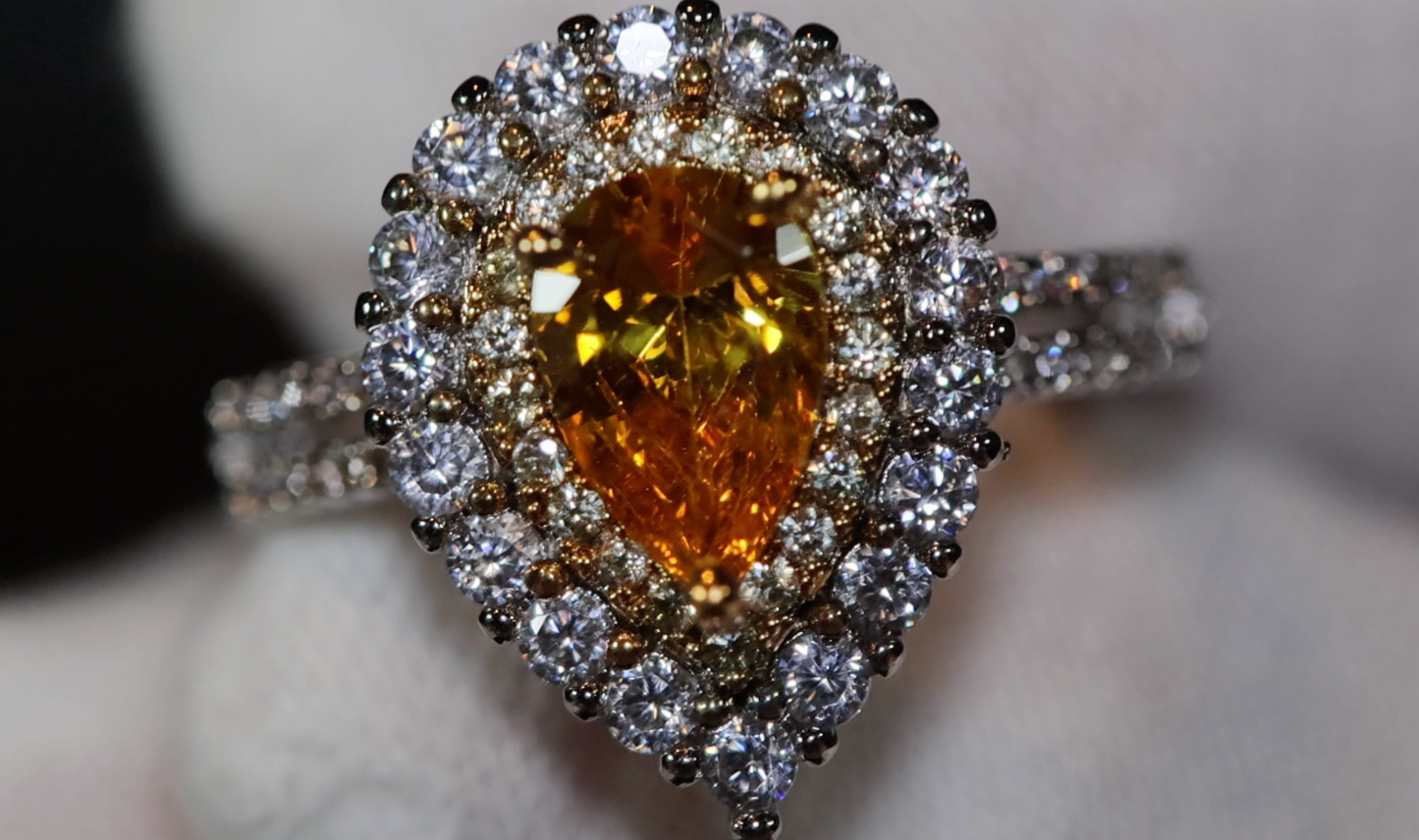 Teardrop Ring | Yellow Diamond Ring | Yellow Diamond Engagement Ring