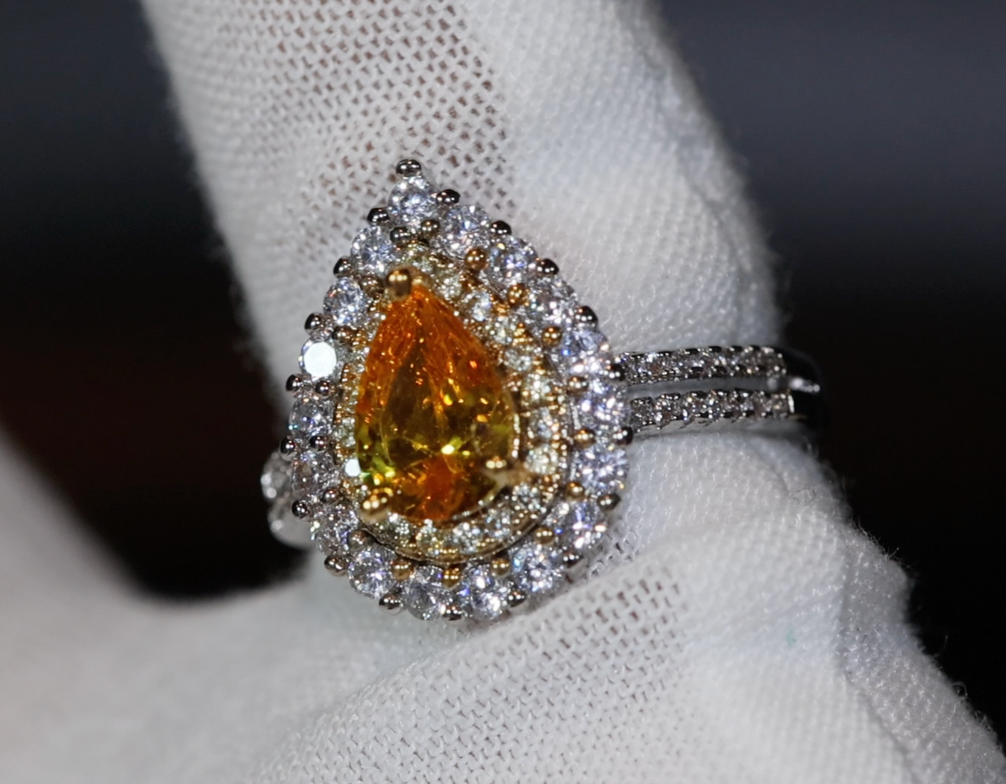 Teardrop Ring | Yellow Diamond Ring | Yellow Diamond Engagement Ring