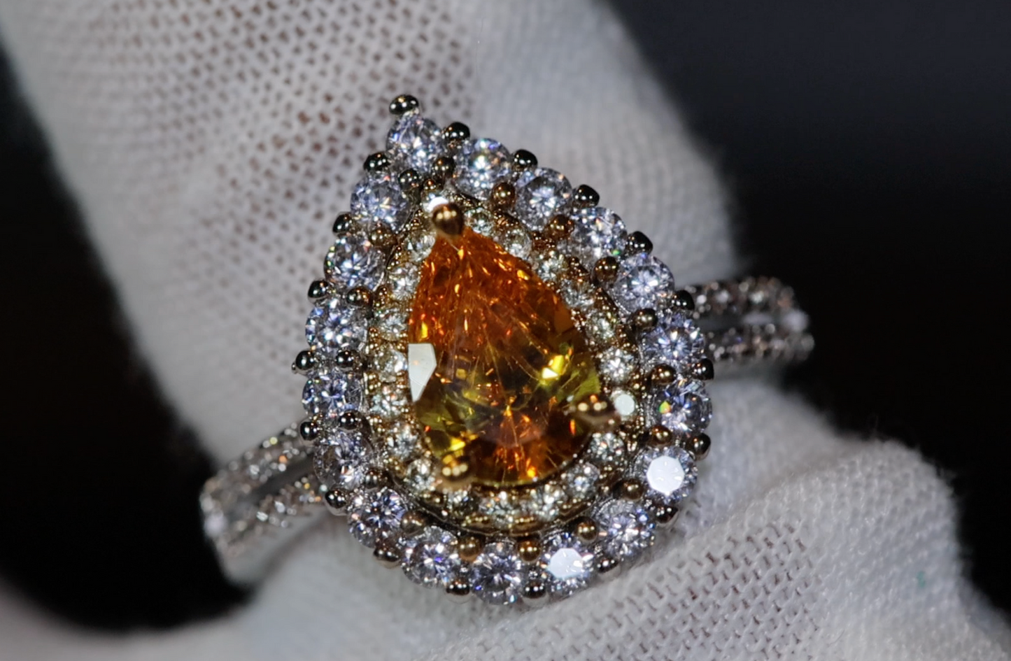 Teardrop Ring | Yellow Diamond Ring | Yellow Diamond Engagement Ring