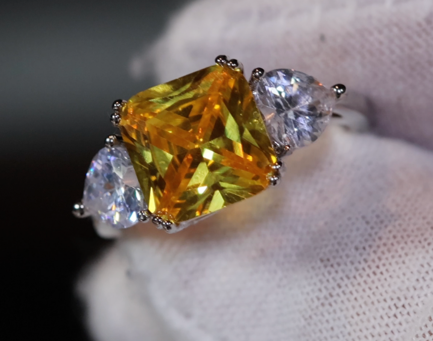 Womens yellow diamond ring