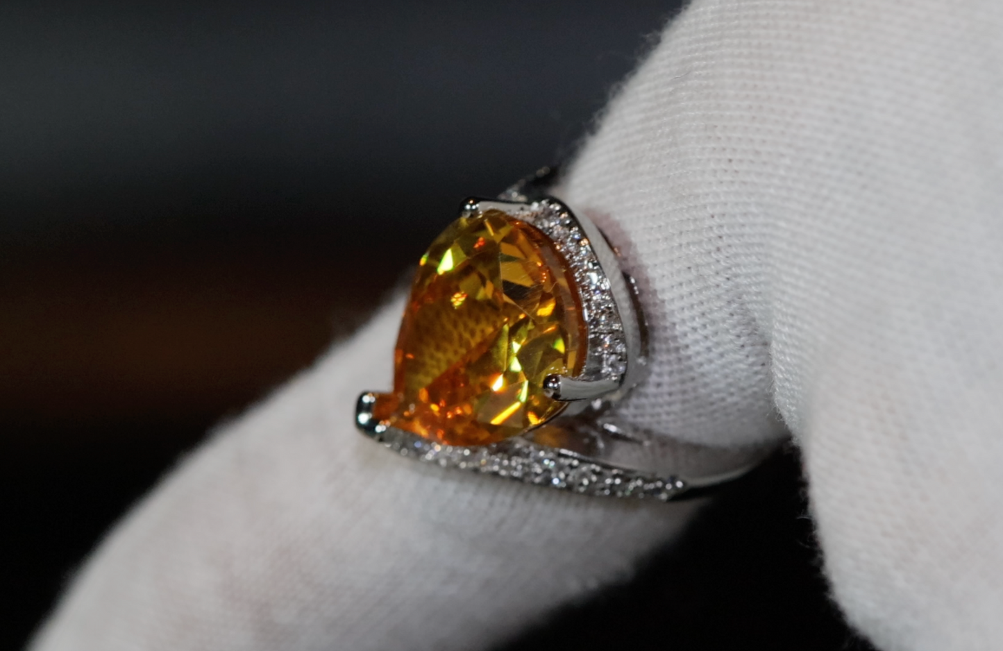 Teardrop Ring | Yellow Diamond Ring | Yellow Diamond Engagement Ring