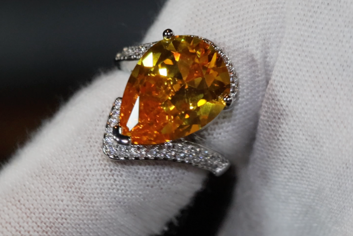 Teardrop Ring | Yellow Diamond Ring | Yellow Diamond Engagement Ring
