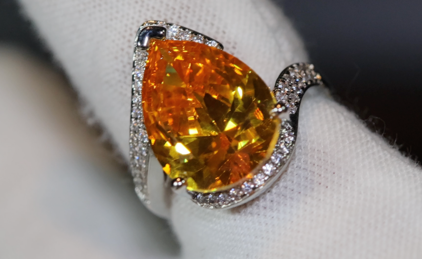 Teardrop Ring | Yellow Diamond Ring | Yellow Diamond Engagement Ring
