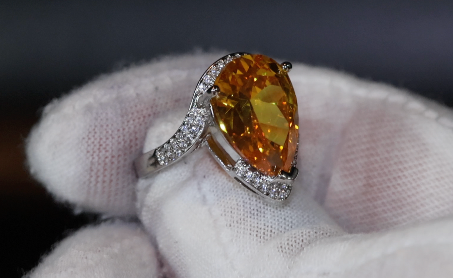 Teardrop Ring | Yellow Diamond Ring | Yellow Diamond Engagement Ring