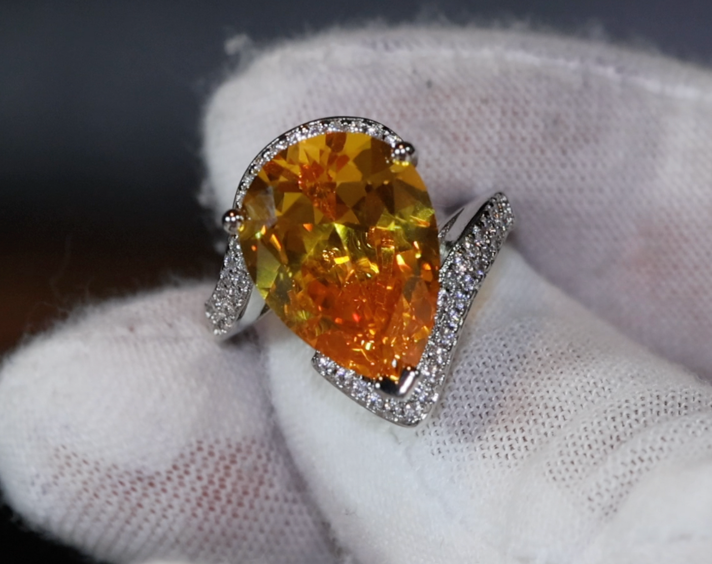 Teardrop Ring | Yellow Diamond Ring | Yellow Diamond Engagement Ring