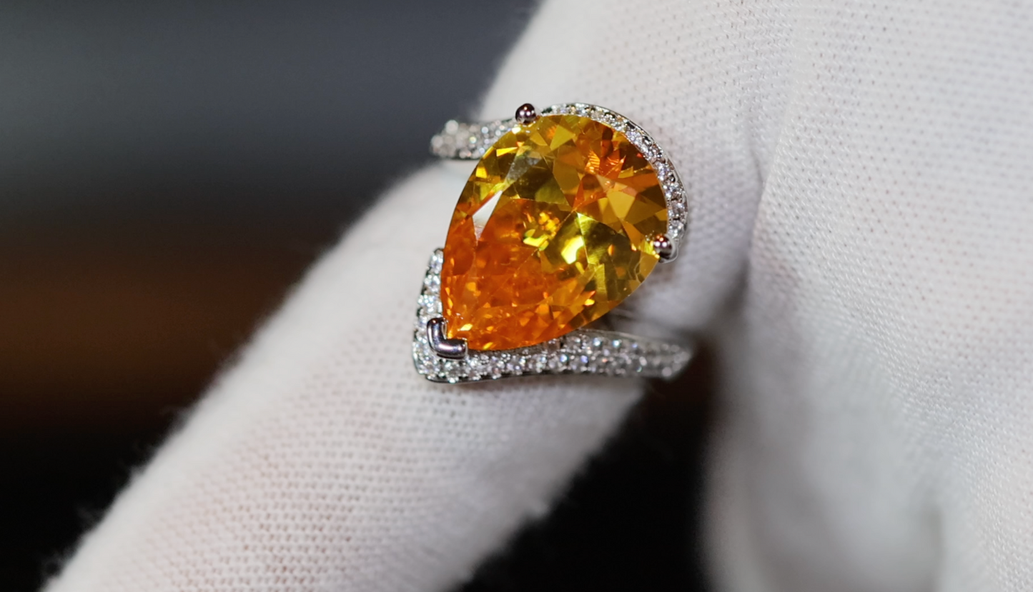 Teardrop Ring | Yellow Diamond Ring | Yellow Diamond Engagement Ring