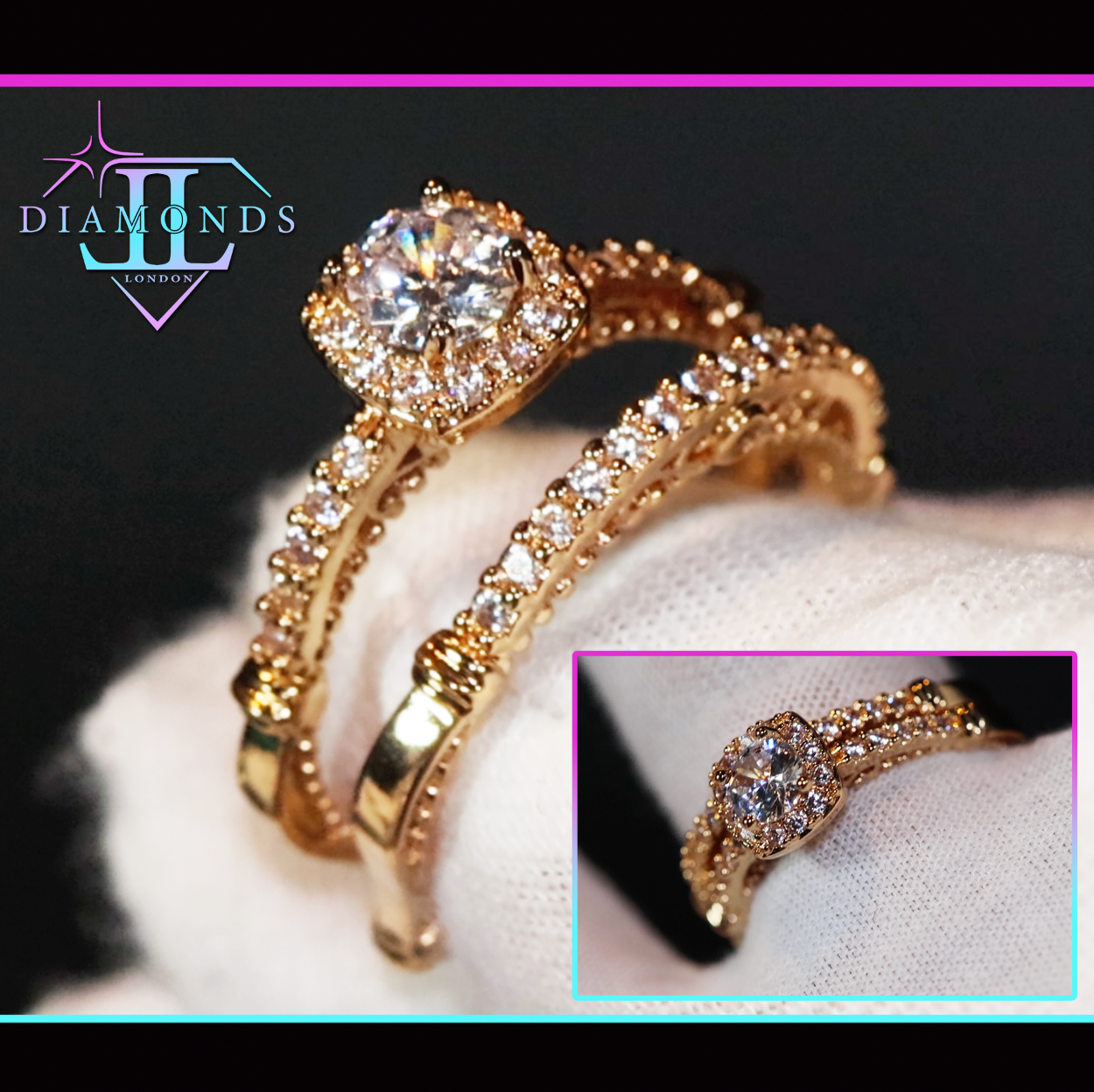 Womens Gold Wedding Ring Set