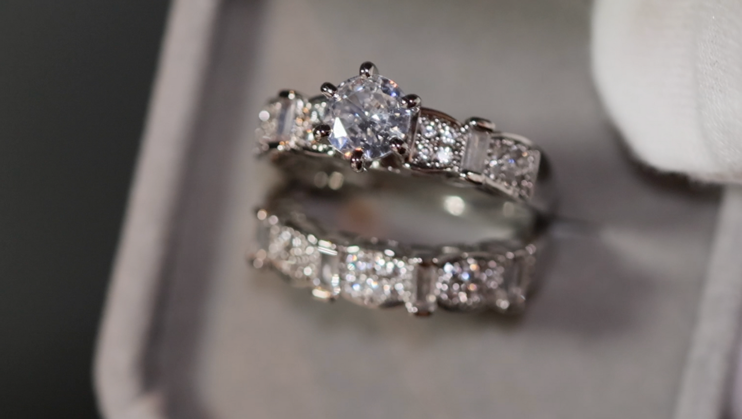 Engagement Ring Set | Womens Diamond Ring | Wedding Ring Set