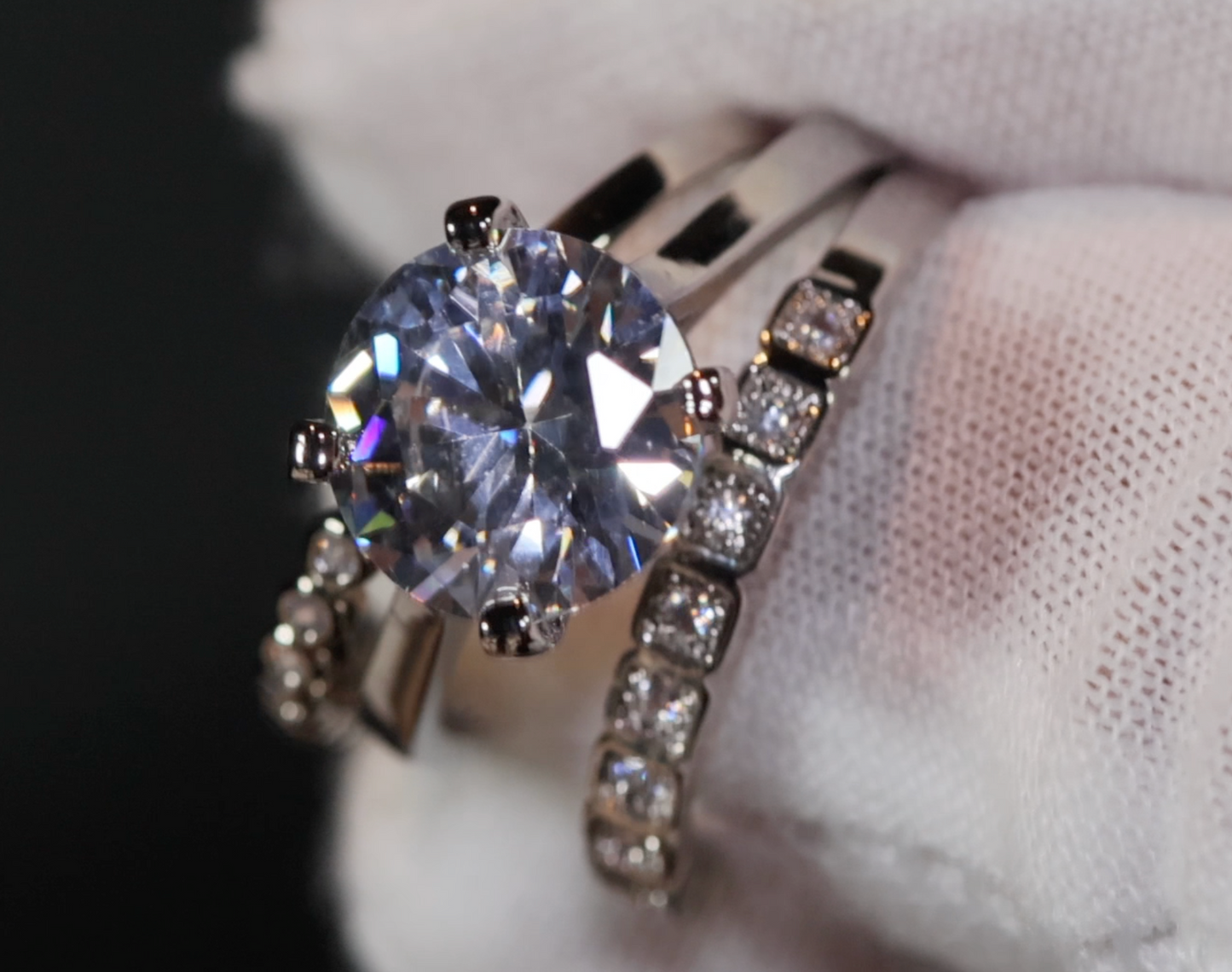 Womens Wedding Ring Set | Engagement Ring Set | Diamond Wedding Ring Set