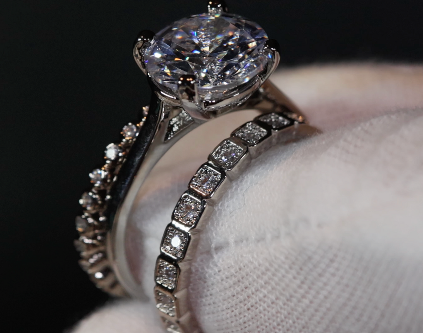 Womens Wedding Ring Set | Engagement Ring Set | Diamond Wedding Ring Set