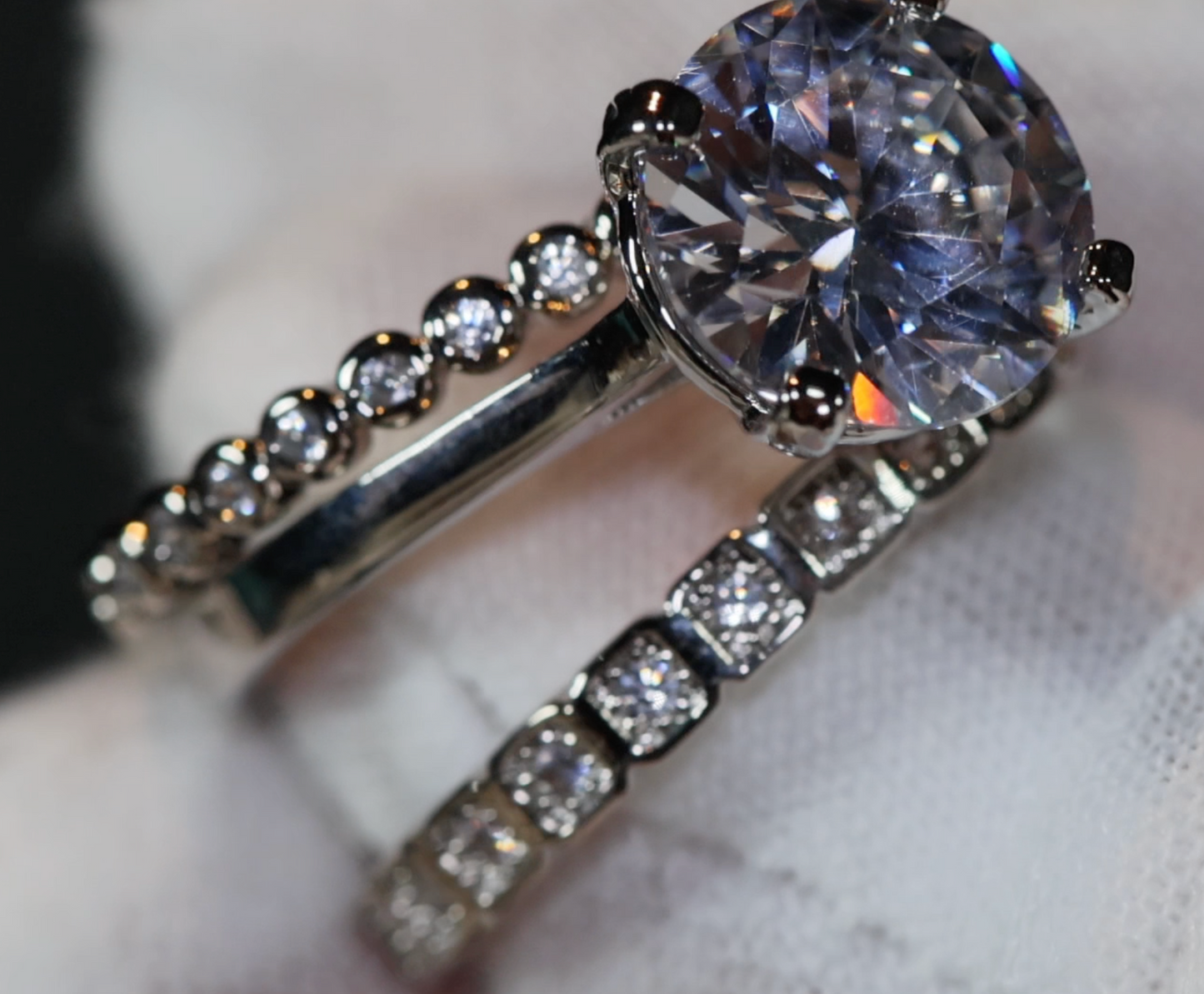 Womens Wedding Ring Set | Engagement Ring Set | Diamond Wedding Ring Set