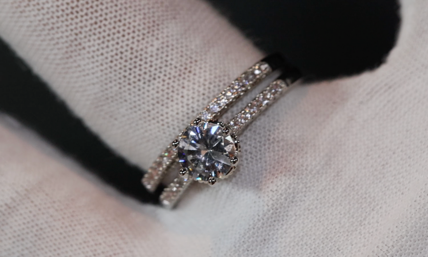 Womens Wedding Ring Set | Engagement Ring Set | Wedding Ring