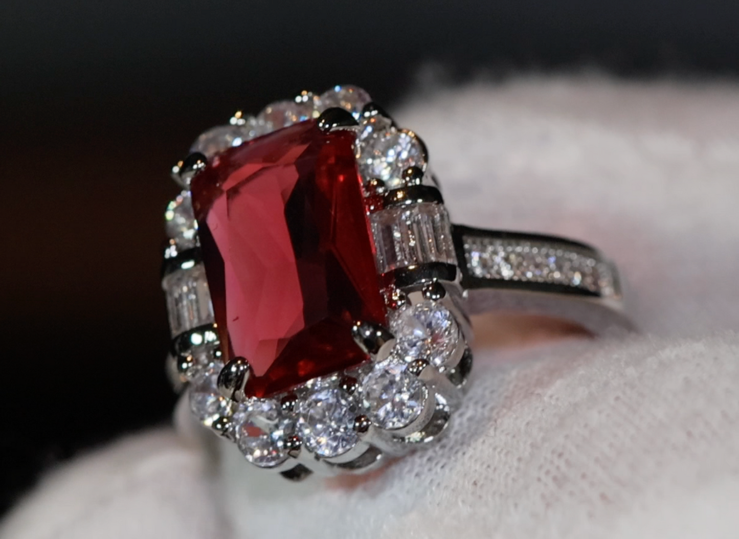Red Diamond Ring | Womens Red Diamond Ring | Ruby Wedding Ring | Red Engagement Ring