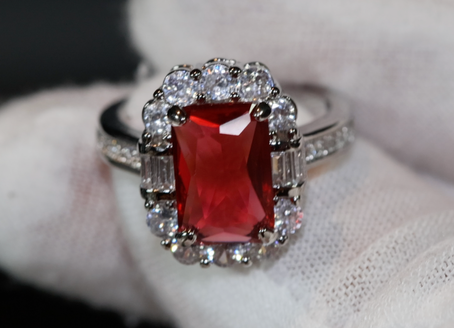Red Diamond Ring | Womens Red Diamond Ring | Ruby Wedding Ring | Red Engagement Ring