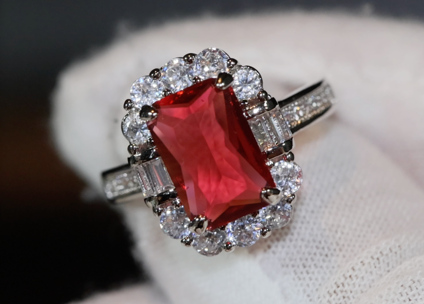 Red Diamond Ring | Womens Red Diamond Ring | Ruby Wedding Ring | Red Engagement Ring