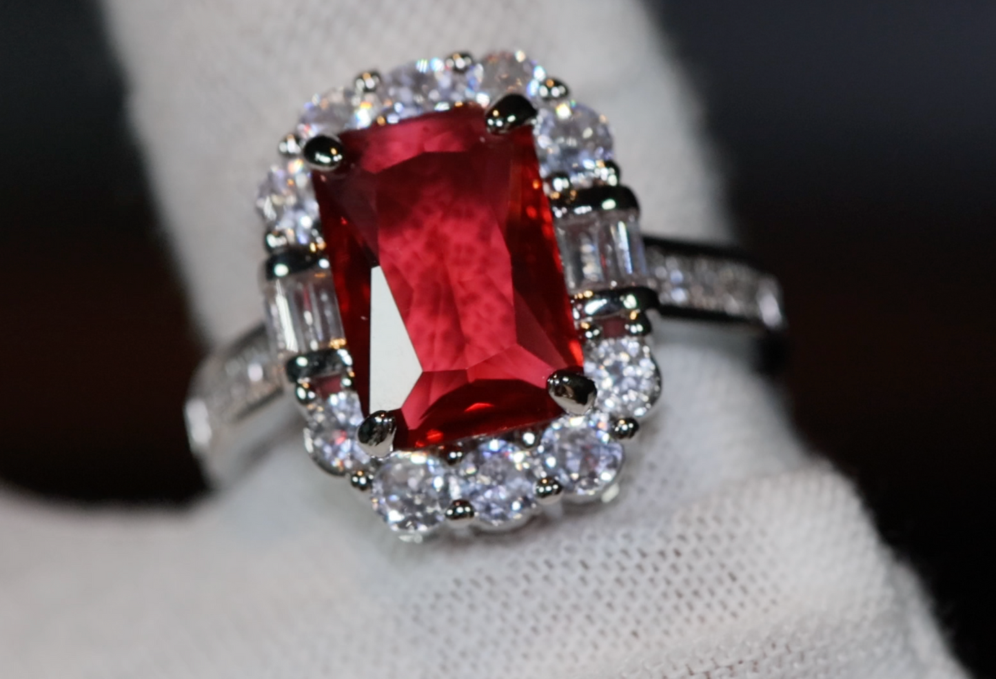 Red Diamond Ring | Womens Red Diamond Ring | Ruby Wedding Ring | Red Engagement Ring