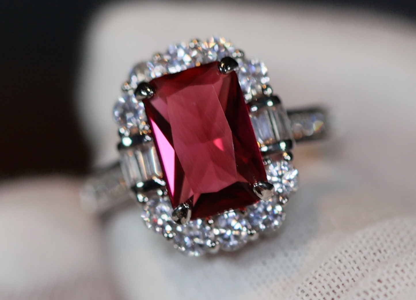 Red Diamond Ring | Womens Red Diamond Ring | Ruby Wedding Ring | Red Engagement Ring