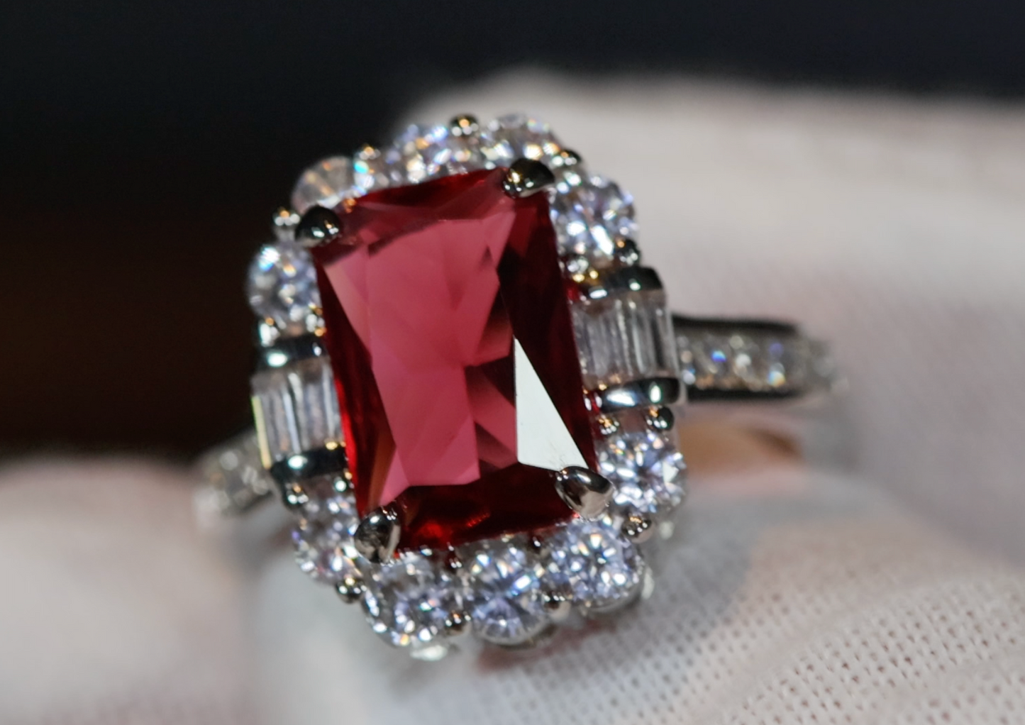 Red Diamond Ring | Womens Red Diamond Ring | Ruby Wedding Ring | Red Engagement Ring