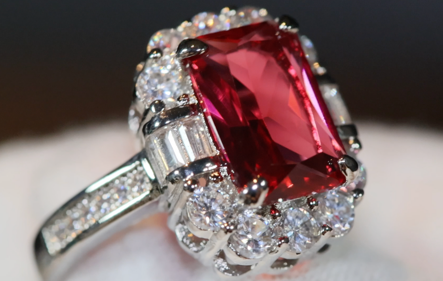 Red Diamond Ring | Womens Red Diamond Ring | Ruby Wedding Ring | Red Engagement Ring
