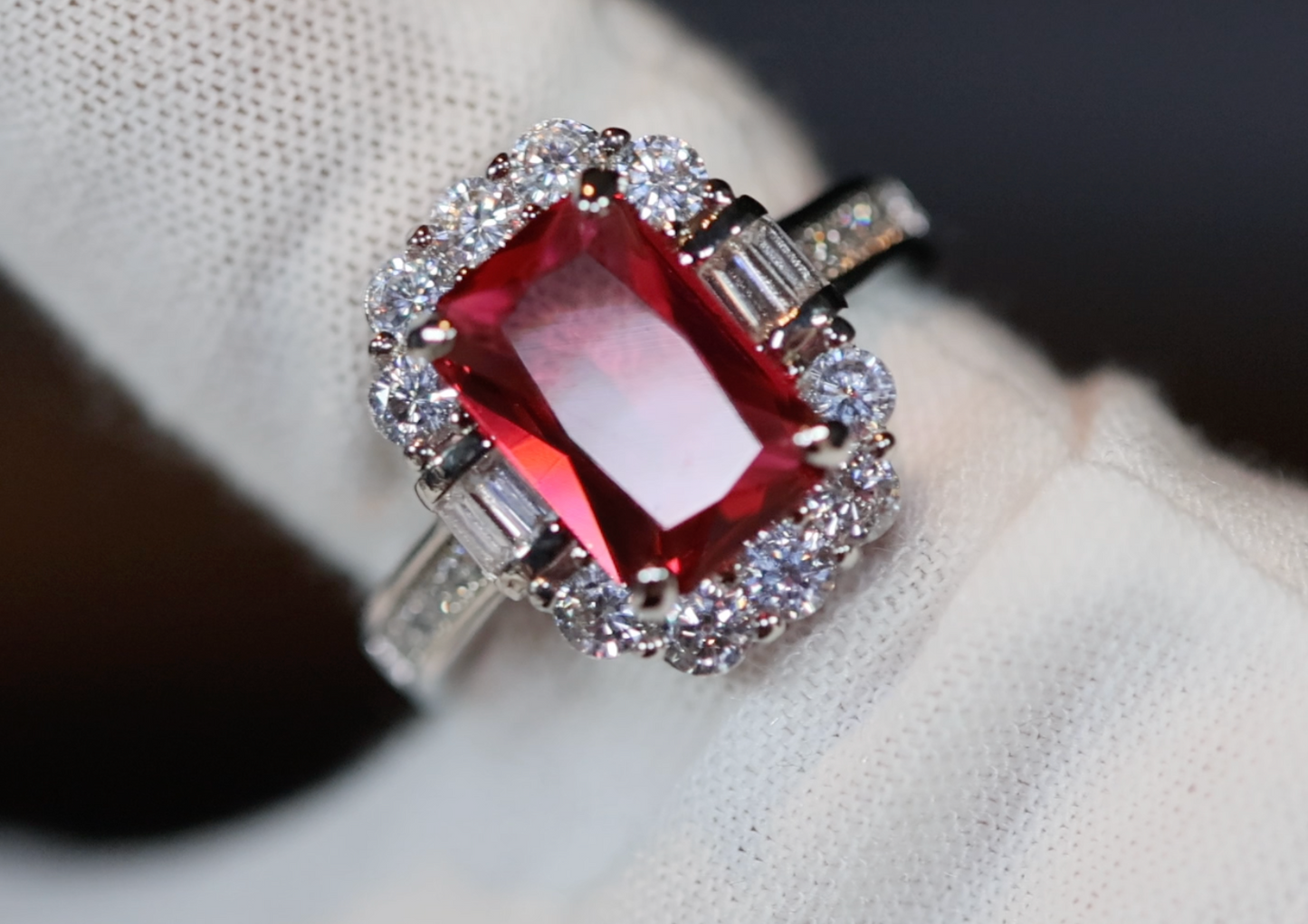 Red Diamond Ring | Womens Red Diamond Ring | Ruby Wedding Ring | Red Engagement Ring
