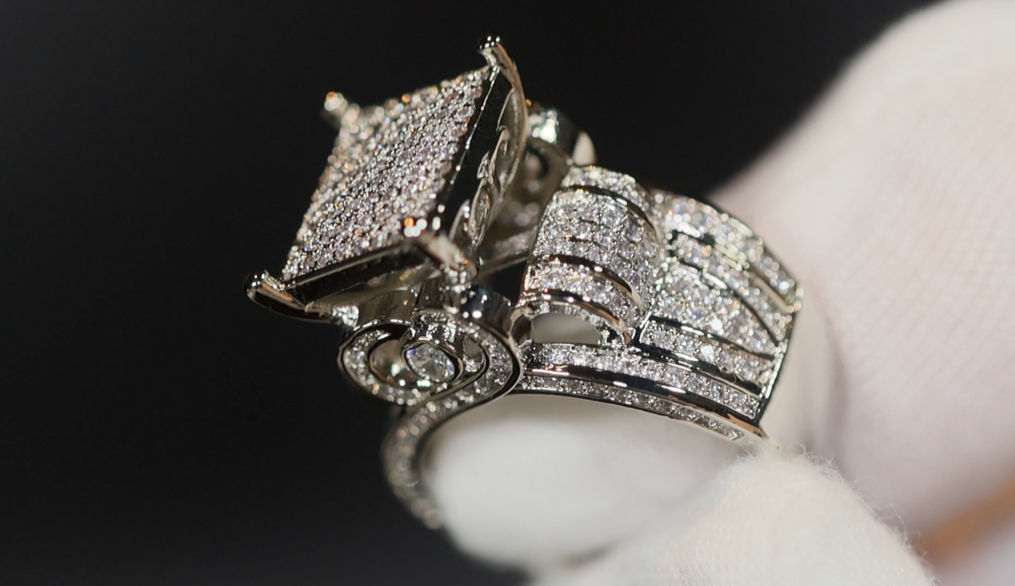 Womens Big Diamond Ring | Womens Iced Out Ring | Womens Big Ring
